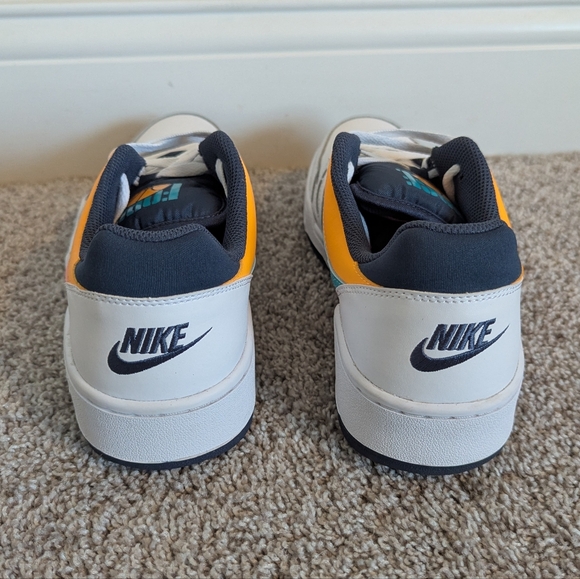 Nike Full Force Low Leather Sneakers - White, Pink, Blue 90s Neon sz 9 - Picture 4 of 8